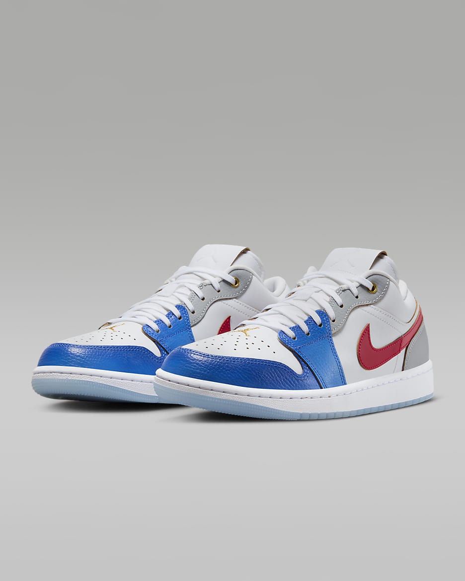 Red and blue jordan 1s discount